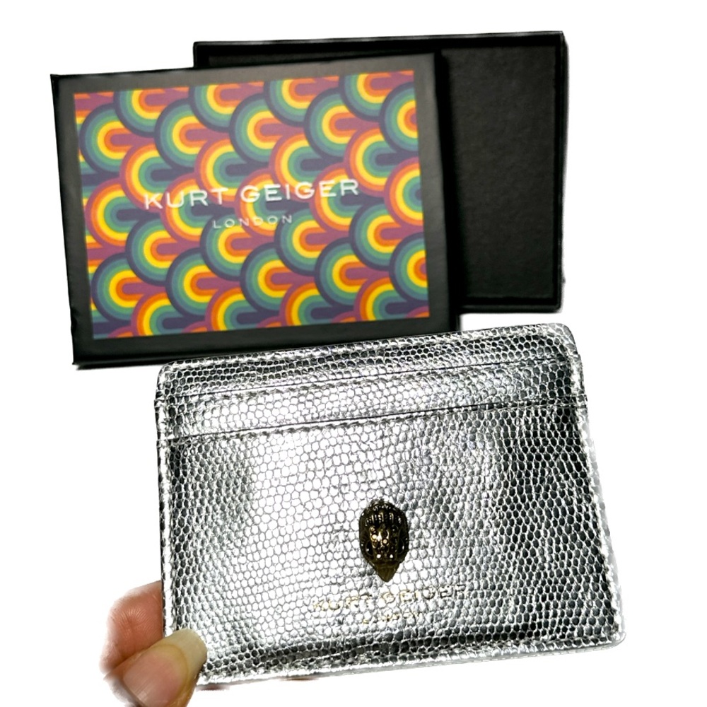 Kurt Geiger London Shoreditch Silver Card Holder - NIB - Picture 7 of 7